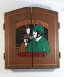 Rare Version Vintage Sherlock Holmes Pub & Lodging Baker St. Dovetail Wood Dart Cabinet and Kudu Board