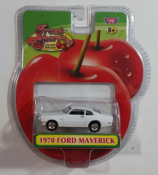 2006 MotorMax Fresh Cherries 1970 Ford Maverick White Die Cast Toy Car Vehicle New in Package