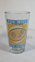 2012 Fox Family Guy Stewie Cartoon Character "You Will Bow To Me!" 6" Tall Glass Cup