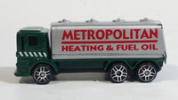 Maisto Special Edition Gas Tanker Metropolitan Heating & Fuel Oil Truck Dark Green and Silver Die Cast Toy Car Vehicle