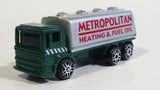 Maisto Special Edition Gas Tanker Metropolitan Heating & Fuel Oil Truck Dark Green and Silver Die Cast Toy Car Vehicle