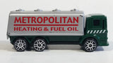 Maisto Special Edition Gas Tanker Metropolitan Heating & Fuel Oil Truck Dark Green and Silver Die Cast Toy Car Vehicle