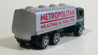 Maisto Special Edition Gas Tanker Metropolitan Heating & Fuel Oil Truck Dark Green and Silver Die Cast Toy Car Vehicle