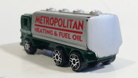 Maisto Special Edition Gas Tanker Metropolitan Heating & Fuel Oil Truck Dark Green and Silver Die Cast Toy Car Vehicle