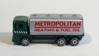 Maisto Special Edition Gas Tanker Metropolitan Heating & Fuel Oil Truck Dark Green and Silver Die Cast Toy Car Vehicle