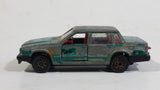 Majorette Volvo 760 GLE Sedan No. 230 Green 1/61 Scale Die Cast Toy Car Vehicle with Opening Doors