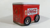 Drink Coca-Cola In Bottle 5 Cents Coke Trailer Shaped Tin Metal Container with Rolling Wheels