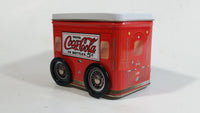 Drink Coca-Cola In Bottle 5 Cents Coke Trailer Shaped Tin Metal Container with Rolling Wheels