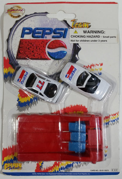 1990s Golden Wheel Special Edition Pepsi Team Racer #77 Die Cast Toy Race Car Vehicles with Car Shooter Launcher Soda Pop Collectible New in Package