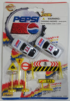 1990s Golden Wheel Special Edition Pepsi Team Racer #77 Die Cast Toy Race Car Vehicles with Road Signs New in Package