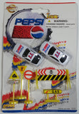 1990s Golden Wheel Special Edition Pepsi Team Racer #77 Die Cast Toy Race Car Vehicles with Road Signs New in Package