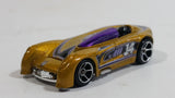 2009 Hot Wheels Connect Cars: Track Legends Monoposto Gold Die Cast Toy Car Vehicle