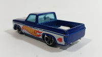 2011 Hot Wheels HW Racing '83 Chevy Silverado Truck Metalflake Blue Die Cast Toy Car Vehicle