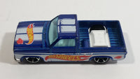 2011 Hot Wheels HW Racing '83 Chevy Silverado Truck Metalflake Blue Die Cast Toy Car Vehicle