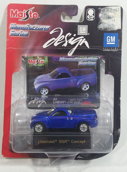 2001 Maisto Manufacturer Series Design GM Chevrolet SSR Concept Truck Blue Die Cast Toy Car Vehicle New in Package