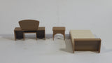 Vintage 1970s Arco Miss Merry's Plastic Doll Toys 3 Piece Bedroom Set of Bed, Vanity, and Night Stand - Made in Hong Kong