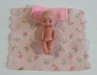 Vintage Doll Diaper Changing Blanket and Baby Plastic Toy Doll