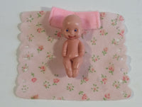 Vintage Doll Diaper Changing Blanket and Baby Plastic Toy Doll