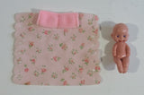 Vintage Doll Diaper Changing Blanket and Baby Plastic Toy Doll