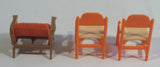 Vintage 1970s Arco Miss Merry's Plastic Doll Toys Dining Room and Patio Orange 3 Piece 2 Dining Chairs and 1 Patio Chair - Made in Hong Kong