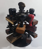 Antique 1905 Patent Cast Iron Double Level Carousel Rubber Stamp Holder with 12 Rubber Stamps