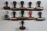 Antique 1905 Patent Cast Iron Double Level Carousel Rubber Stamp Holder with 12 Rubber Stamps