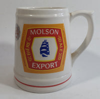 Vintage Molson Export Ale Beer 4 1/2" Tall Ceramic Stein Mug Breweriana Drinking Collectible