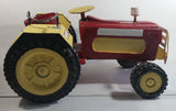 Swaraj 855 Red and White Handmade Plaster Coated Wood and Metal Tractor 16 1/2" Long Model Toy with Articulated Steering