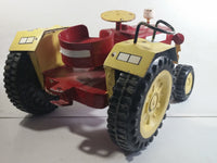 Swaraj 855 Red and White Handmade Plaster Coated Wood and Metal Tractor 16 1/2" Long Model Toy with Articulated Steering