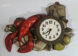 Vintage 1974 Burwood Products New Haven Lobster and Vegetables Ship's Wheel Clock