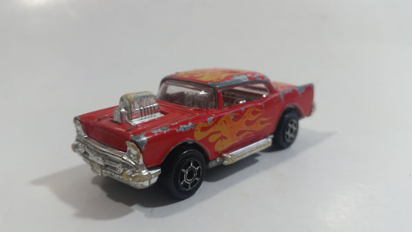 Majorette No. 223 Chevy 57 Red with Flames Die Cast Toy Car Vehicle