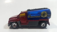 2002 Matchbox Rescue Rookies H2O Patrol Tanker Truck Dark Red and Blue Die Cast Toy Car Firefighting Vehicle