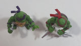 Lot of 2 2014 Ninja Turtles Donatello and Raphael Characters 1" Tall Mini Toy Action Figures