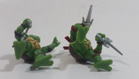 Lot of 2 2014 Ninja Turtles Donatello and Raphael Characters 1" Tall Mini Toy Action Figures