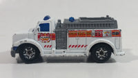 2002 Matchbox Highway Rescue Fire Truck White Die Cast Toy Car Firefighting Rescue Emergency Vehicle