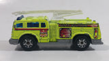 2005 Matchbox Fire 1 Boom Fire Truck Neon Yellow Die Cast Toy Car Firefighting Rescue Emergency Vehicle