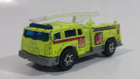 2005 Matchbox Fire 1 Boom Fire Truck Neon Yellow Die Cast Toy Car Firefighting Rescue Emergency Vehicle