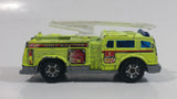 2005 Matchbox Fire 1 Boom Fire Truck Neon Yellow Die Cast Toy Car Firefighting Rescue Emergency Vehicle