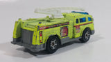 2005 Matchbox Fire 1 Boom Fire Truck Neon Yellow Die Cast Toy Car Firefighting Rescue Emergency Vehicle