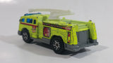 2005 Matchbox Fire 1 Boom Fire Truck Neon Yellow Die Cast Toy Car Firefighting Rescue Emergency Vehicle