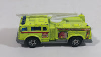 2005 Matchbox Fire 1 Boom Fire Truck Neon Yellow Die Cast Toy Car Firefighting Rescue Emergency Vehicle