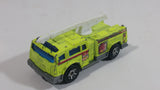 2005 Matchbox Fire 1 Boom Fire Truck Neon Yellow Die Cast Toy Car Firefighting Rescue Emergency Vehicle