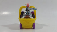 Very Hard To Find 2003 Hershey's Kisses Easter Bunny in Yellow Basket of Eggs Pull Back Friction Motorized Plastic Toy Car Vehicle