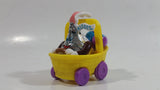 Very Hard To Find 2003 Hershey's Kisses Easter Bunny in Yellow Basket of Eggs Pull Back Friction Motorized Plastic Toy Car Vehicle