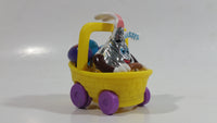 Very Hard To Find 2003 Hershey's Kisses Easter Bunny in Yellow Basket of Eggs Pull Back Friction Motorized Plastic Toy Car Vehicle