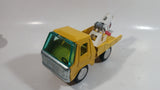 Vintage Bandai Line B.O.S. Tow Truck Yellow Pressed Steel Toy Car Vehicle Made in Korea