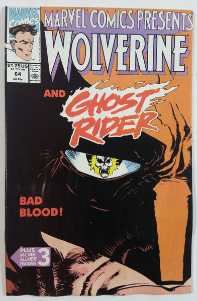 1990 Marvel Comics Presents Wolverine and Ghost Rider #64 Bad Blood! Comic Book