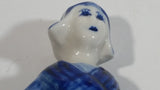 Vintage Delft Blue Holland Hand Painted 6" Tall Woman Figure - Has Repairs