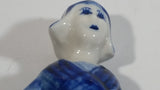 Vintage Delft Blue Holland Hand Painted 6" Tall Woman Figure - Has Repairs