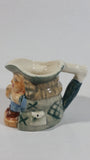 Antique Toby Style 3" Tall Man Holding Tankard Eyes Opened Face Mug Hand Painted